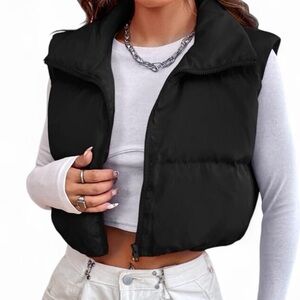 Women's Black Puffer Vest
